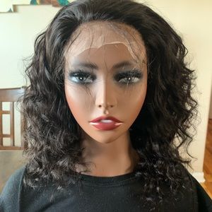 🌹12 inch 5x5 Lace Deep Wave Peruvian Hair Wig